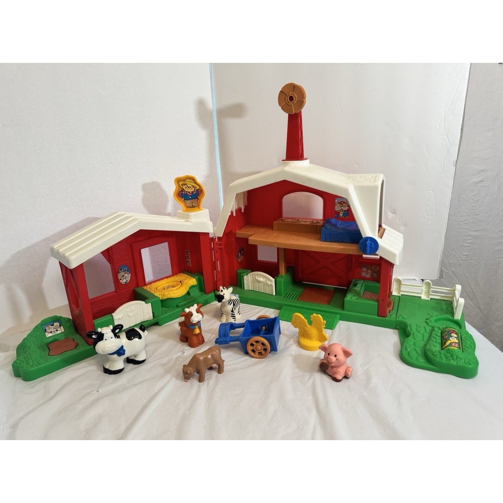 Fisher Price Little People Farm Barn Yard Play Set Sounds Animals 1999 Tested ~